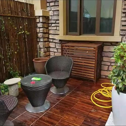 Miniatura 9 de Air Conditioning Cover Outdoor Screen Fence Weather Resistant Sturdy Solid Wood Window Air Conditioner Rack Flower Stand, Easy Assembly,