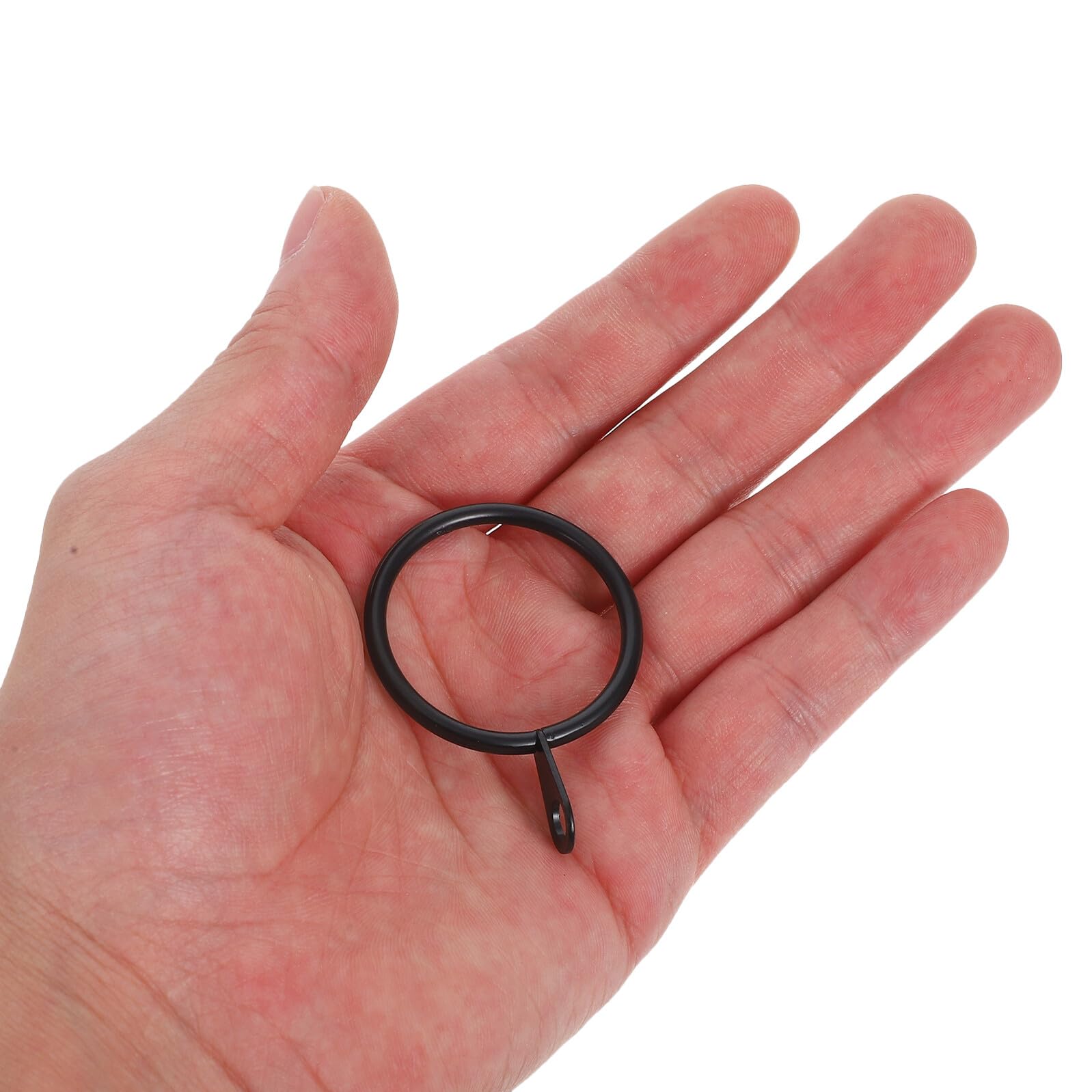 TEHAUX 45 Set Anelli Tende Metallo Nero con Occhielli e Ganci Resistenti per Bastoni Tende per Casa Ufficio Bagno