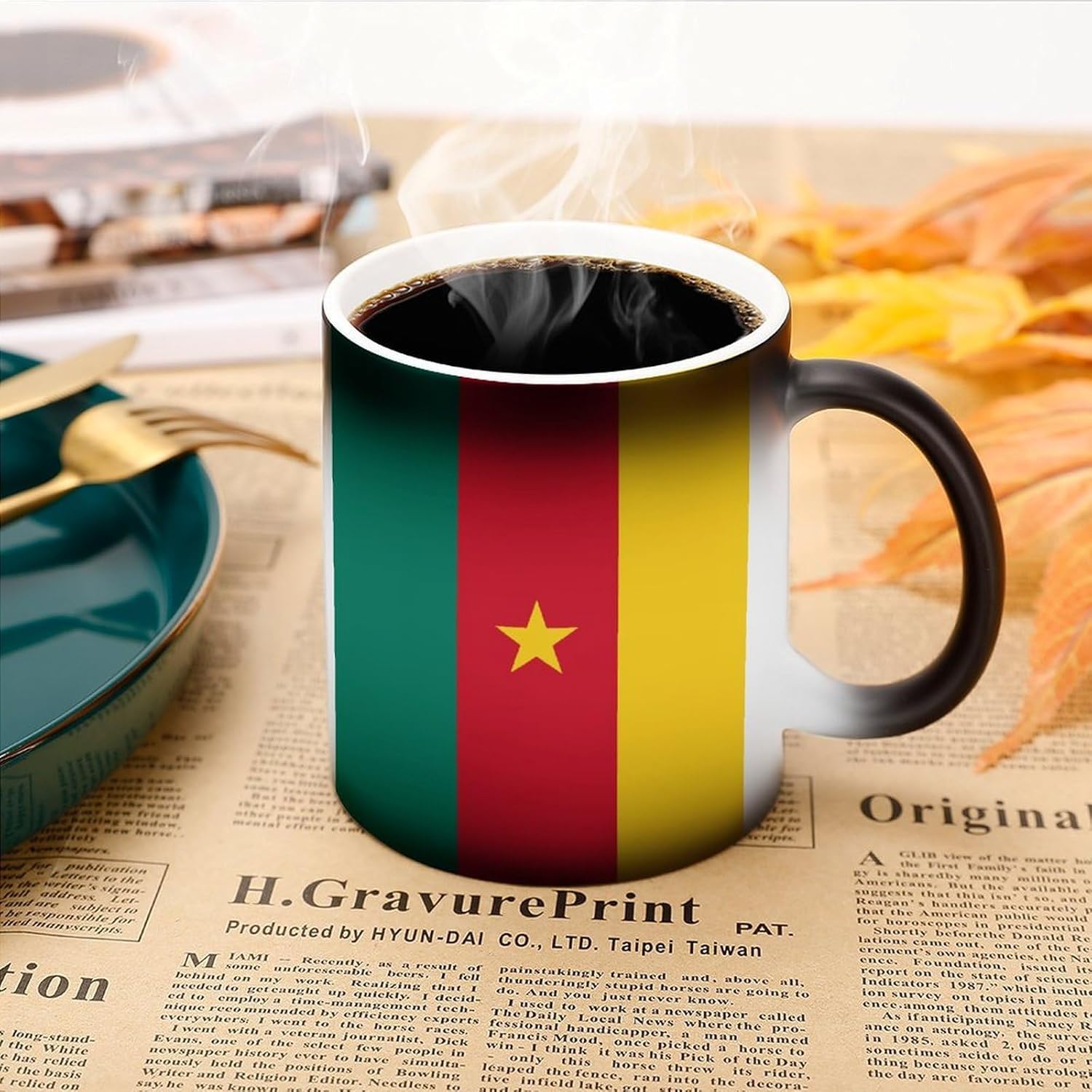 Flag of Cameroon Funny Color Changing Coffee Mug Ceramic Magic Cup Personalized Discoloration Tea Mugs