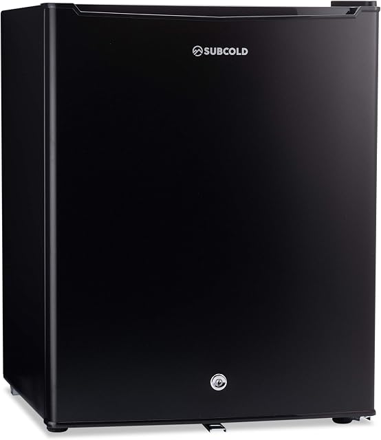 Subcold Eco75 Mini Fridge Black | Table-Top Model | Counter-Top Fridge | Solid Door with Chiller Box | Lock & Key | Energy Efficient (75L)
