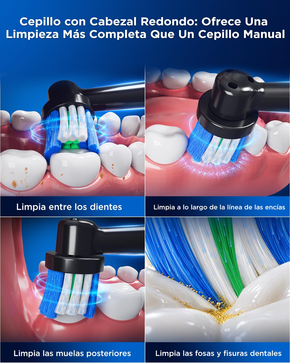 Cepillo de Dientes Eléctrico de Rotación para Adultos y Infantil - Cepillo Eléctrico 3 Intensidades, 5 Modos, 10 Cabezales, IPX7 Impermeable, Cepillo Dientes Electrico Viaje, Negro y Rosa