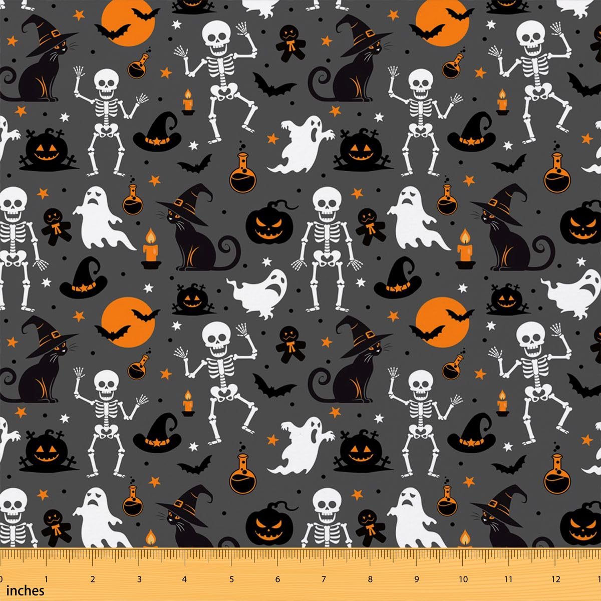 Homewish Szkielet Halloween Tkanina od The Yard