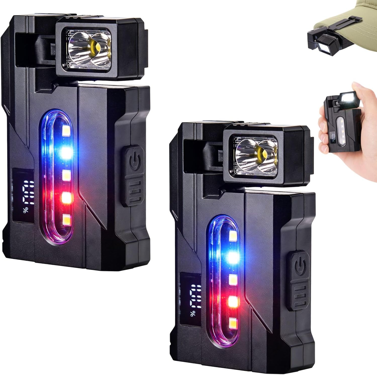 2Pcs G5 EDC Flashlight Rechargeable,400 Lumens Dual Light Super Bright Mini EDC Flashight,1200mAh Portable Magnetic & Clip On Flat Pocket Flashlights,Keychain Flashlight for Outdoor Home Emergencies