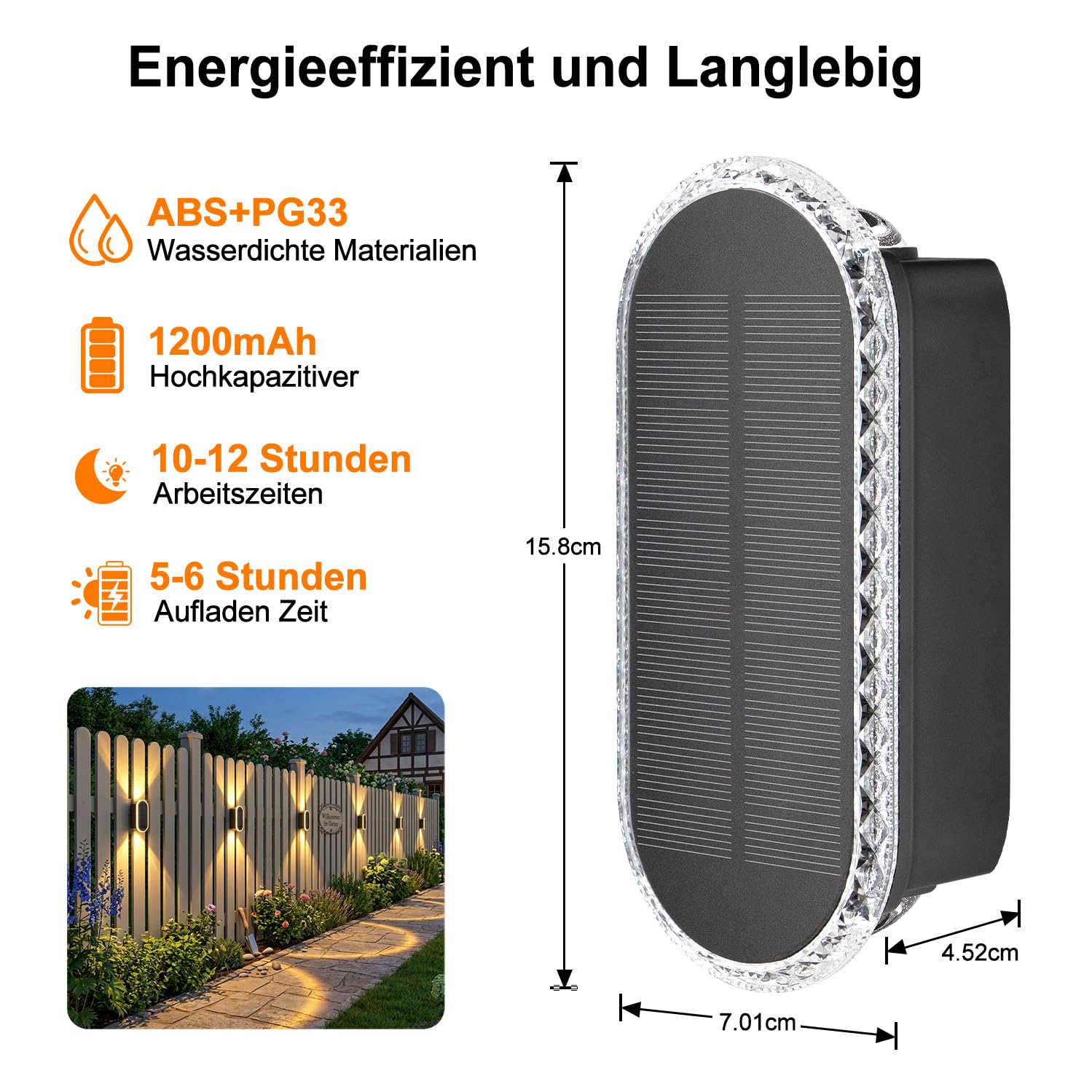 ELLASAY Solarlampen für Außen, Solar Wandleuchte Up and Down IP65 Wasserdicht, 3 Farben Heller Solarleuchten für Garten Kabellos 4 Pack