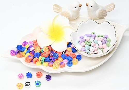 Miniatura 2 de Juego de 200 cuentas de arcilla polimérica con garras de caricatura, cuentas de pony kawaii para niños y niñas, fabricación de joyas, dijes para