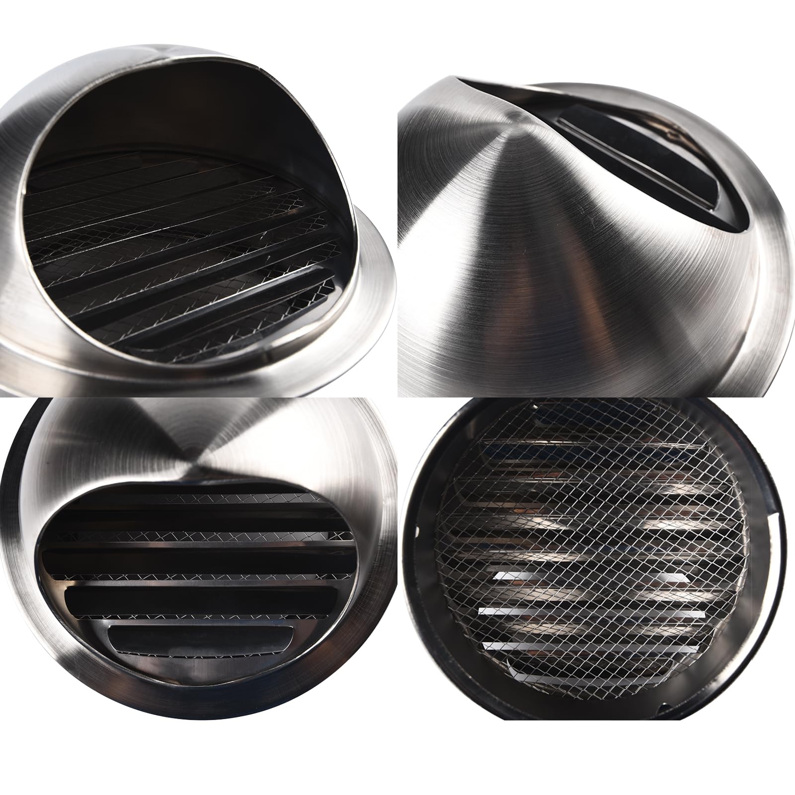 Griglia Di Sfiato, Griglia Di Sfiato Dell'Aria Rotonda Piatta In Acciaio Inossidabile, Copertura In Metallo, Canalizzazione Circolare, Ventilazione