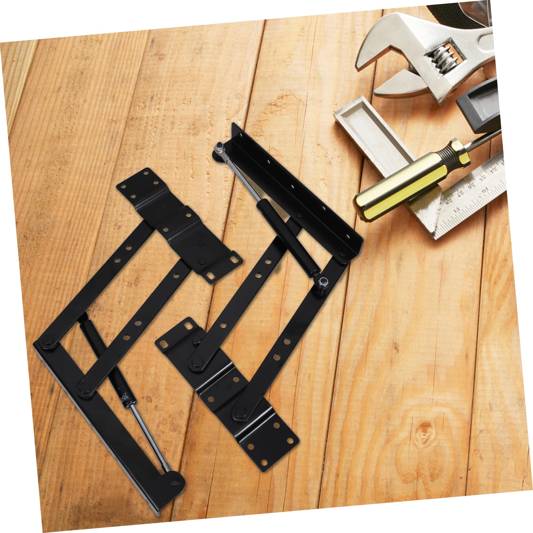 SHINEOFI Soporte Elevador para Mesa de Hierro Negro Estructura Resistente y Diseño Plegable Adecuado para Mesa de Centro y Funcional