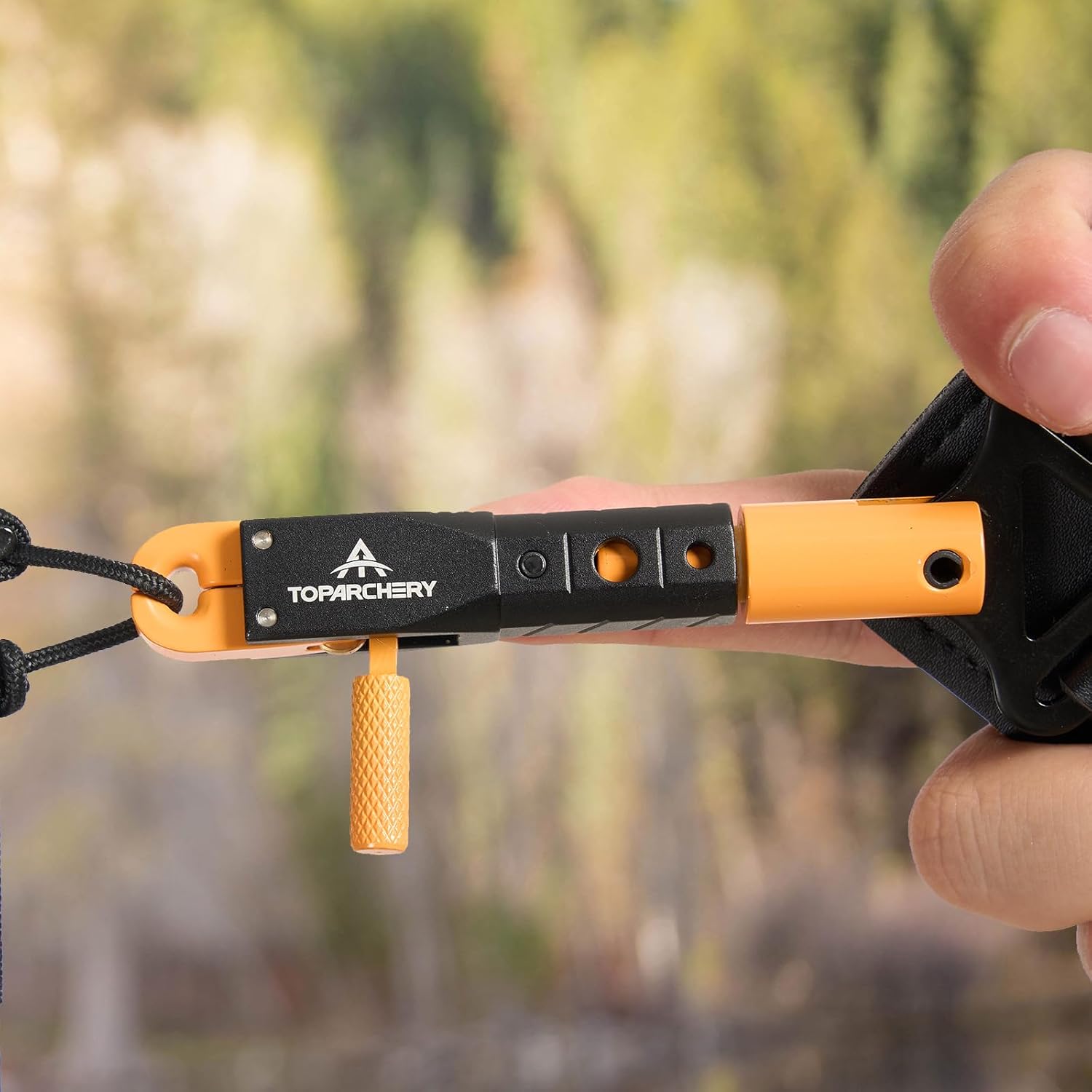 TOPARCHERY Archery Compound Bow Release Aids Trigger with 360° Rotating Caliper，Adjustable Length