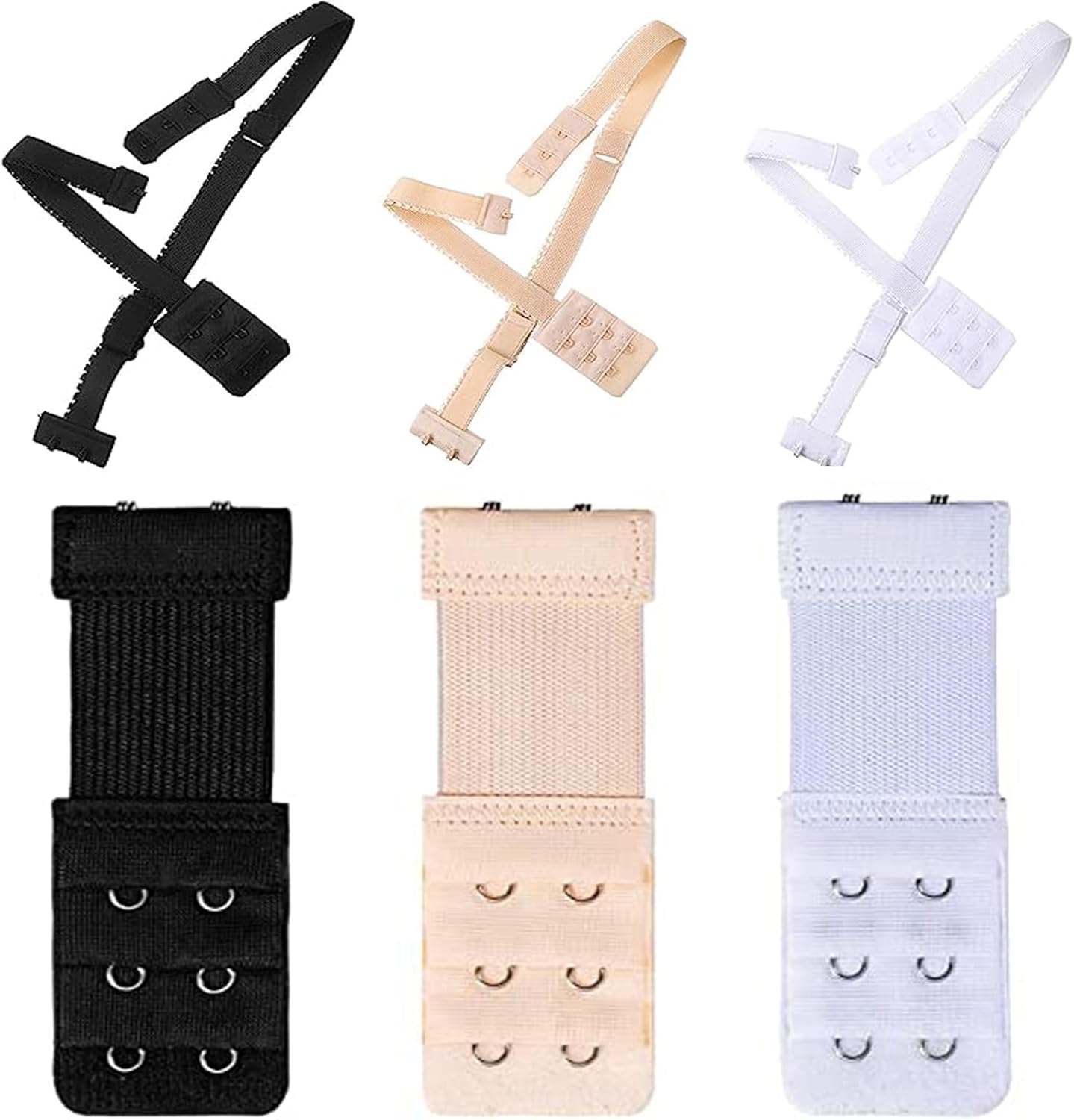 NHCDFA Bra Extenders 2 Hooks, 6 Pcs Low Back Bra Strap Converter