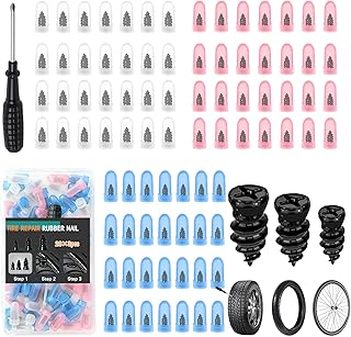 31/85Pcs 3 Sizes Tyre Repair Screws Rubber kit, Tyre Puncture Repair Kit Screw Tires Plugs for Car Self-Service Repairing Tools with Box, Vacuum Tires Spiral Rubber Nails (28S+28M+28L+Screwdriver)