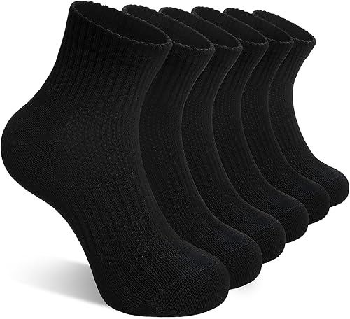 DoSmart Calcetines tobilleros para niños, niñas, jóvenes, adolescentes, atléticos, cortos, de algodón, transpirables, sin costuras, 6 pares