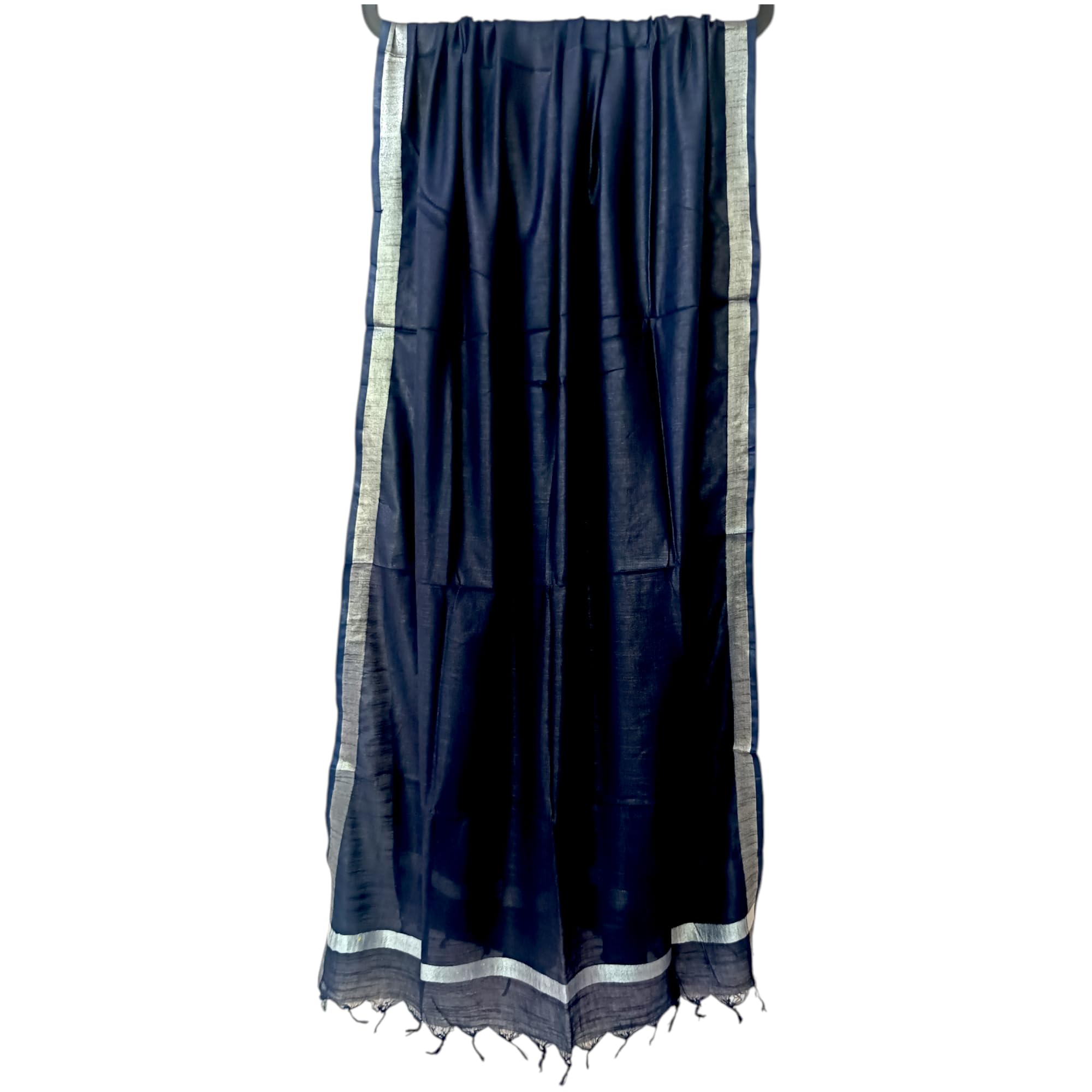 ARIPAN Navy Blue Linen cotton pure quality plain trendy fancy summer special dupatta for women and girls full length 2.30m pack of 1pcs (navy blue, 2.30m) 2