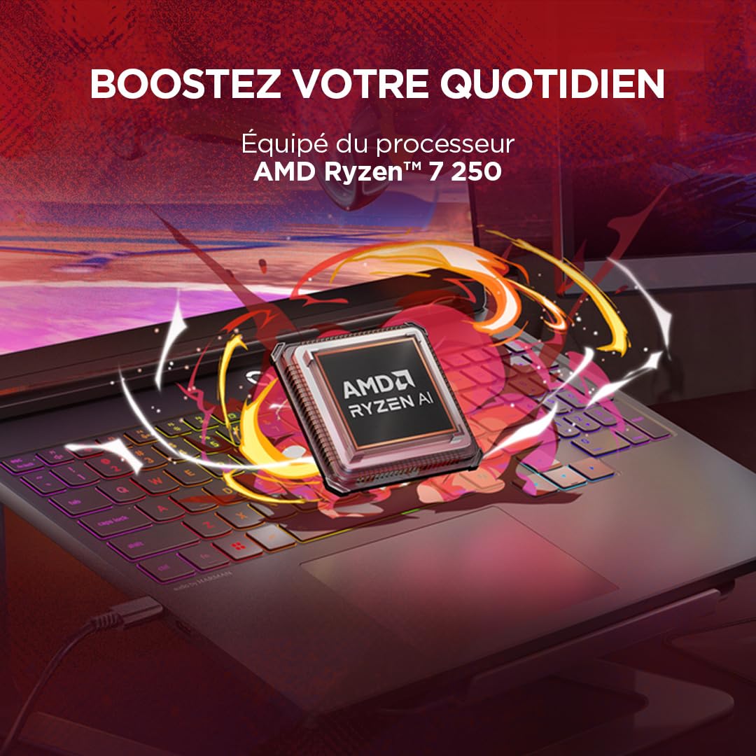 Lenovo Legion 5a 15AHP11 - Ordinateur Portable Gaming 15.3'' OLED 165Hz (AMD Ryzen 7 250, RAM 16Go, SSD 512Go, NVIDIA RTX 5060 8Go, Windows 11 Home) Clavier 1 Zone rétroéclairé AZERTY Français - Noir