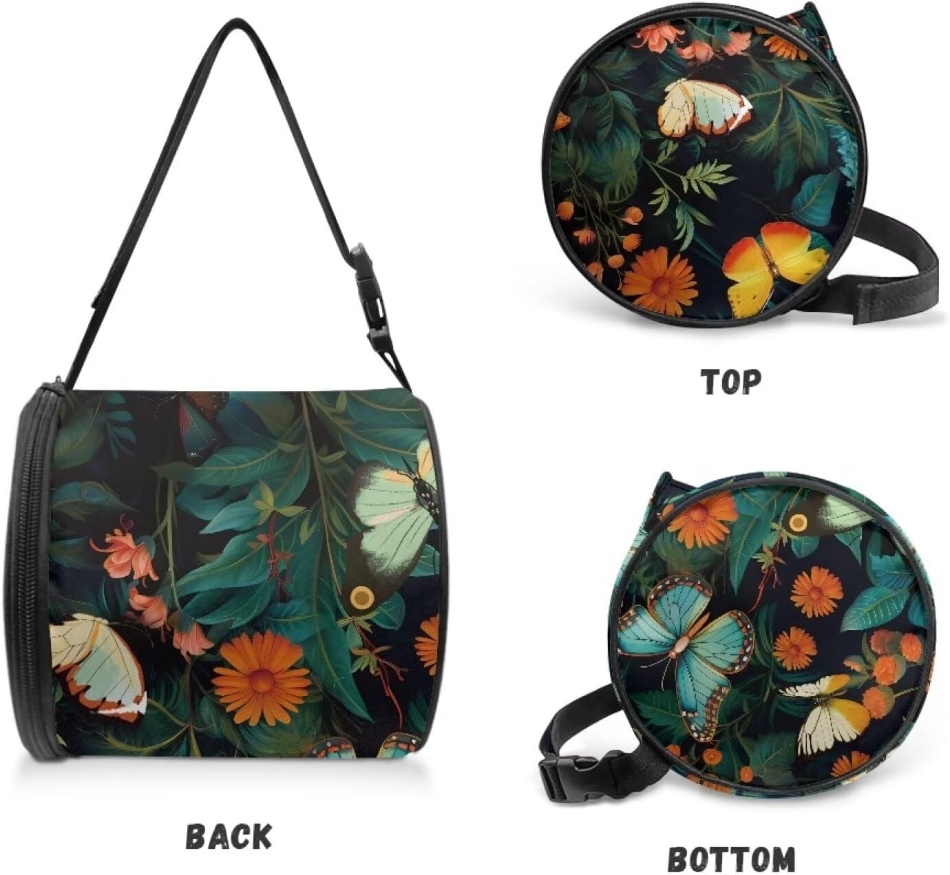 Hanging Toilet Paper Holder Colorful Butterfly Camping Paper Towel Holder Portable Car Roll Paper Storage Bag with Adjustable Strap Suitable for Bathroom, Tent, Car, Kitchen image 4