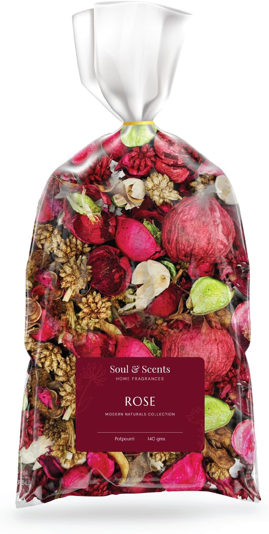 Soul & Scents Rose Potpourri | Dried Flowers | Fine-Living | Natural Decoration | Mood Enhancer | Perfect for Home Decor, Gifts, and Aromatherapy | Made in India | 140gm