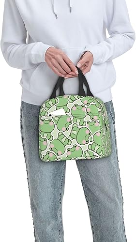 Miniatura 7 de YARZVJM Linda rana bolsa de almuerzo reutilizable aislada bolsa de picnic bolsas térmicas refrigerador para picnic trabajo viajes