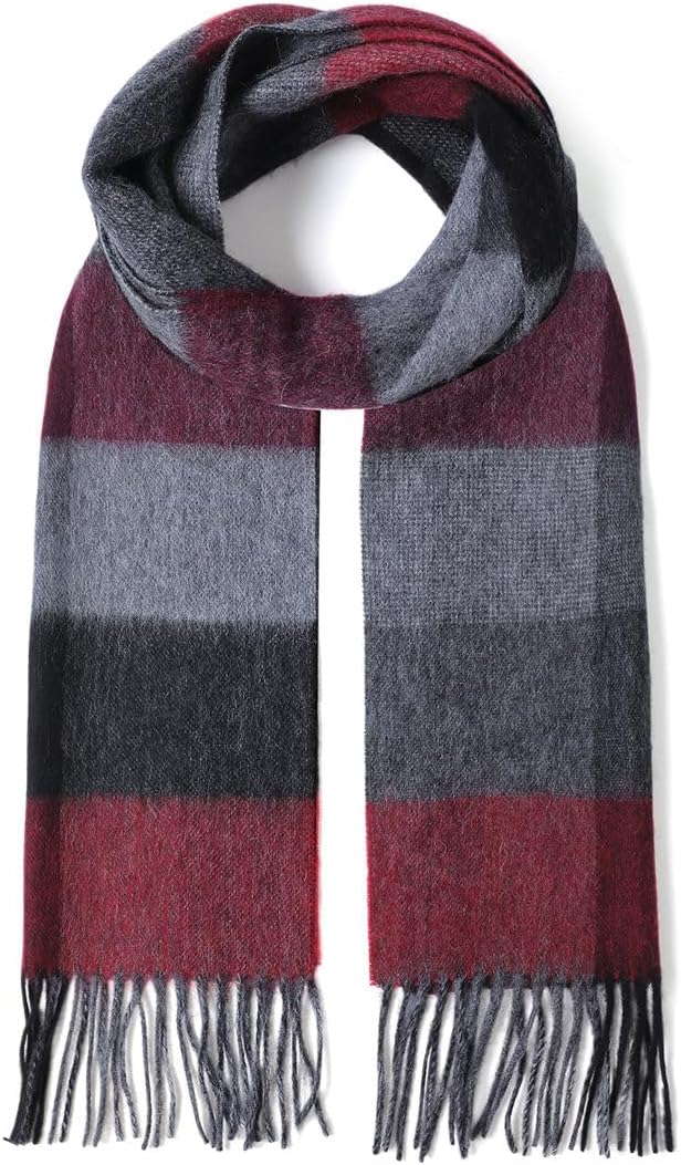 Unisex 100% Wool Scarf for Men Women Warm Winter Scarves