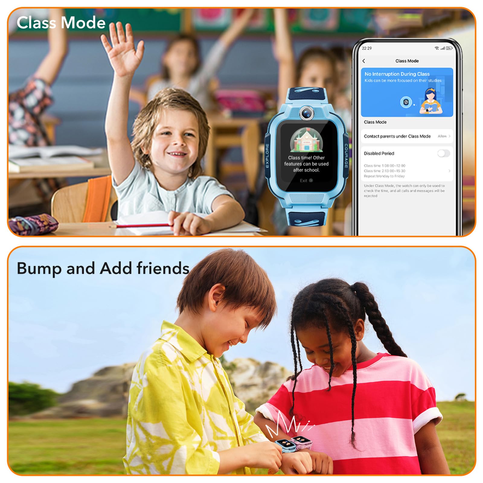 imoo Z3 Smart Watch per bambini con localizzatore GPS, Smart Watch 4G per bambini e ragazze, orologio con videochiamata vocale/chat familiare, 8G ROM, modalità scuola, contapassi, impermeabile IP68