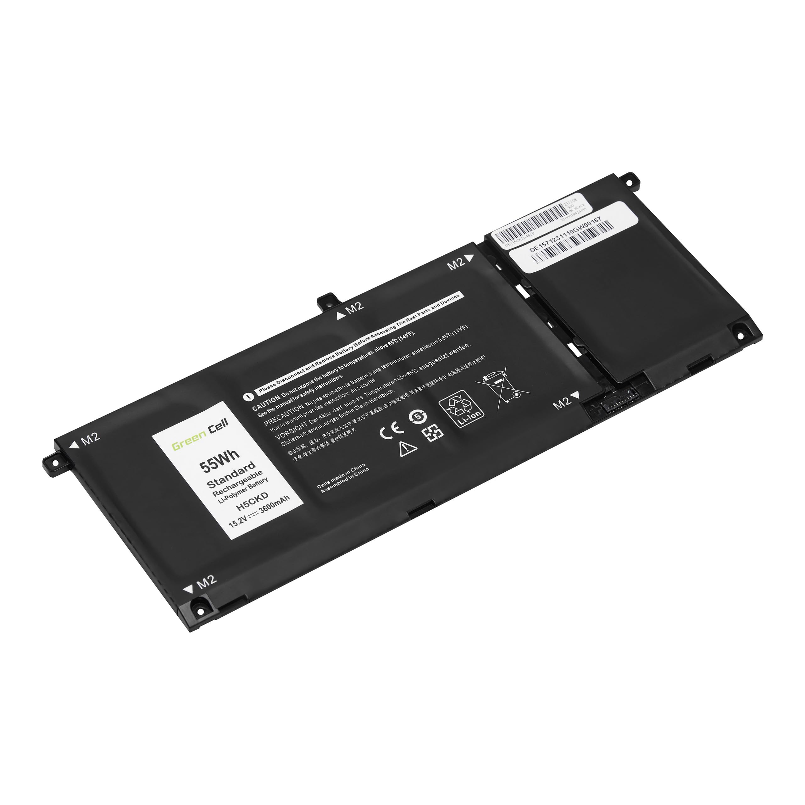 Green Cell Bateria H5CKD TXD03 do Laptopa Dell Inspiron 13 7306 Silver 14 5400 5401 5406 5408 7300 7405 15 5501 5502 5508 5509 7506 Latitude 3410 (3600mAh 15.2V Czarny)