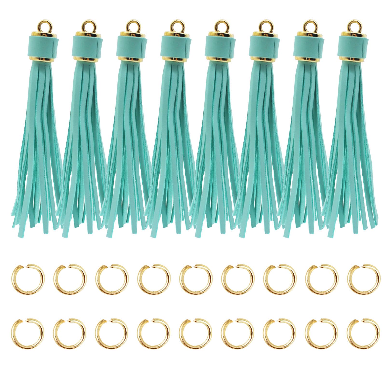 4.3'' Turquoise Leather Tassels 12Pcs for Keychains