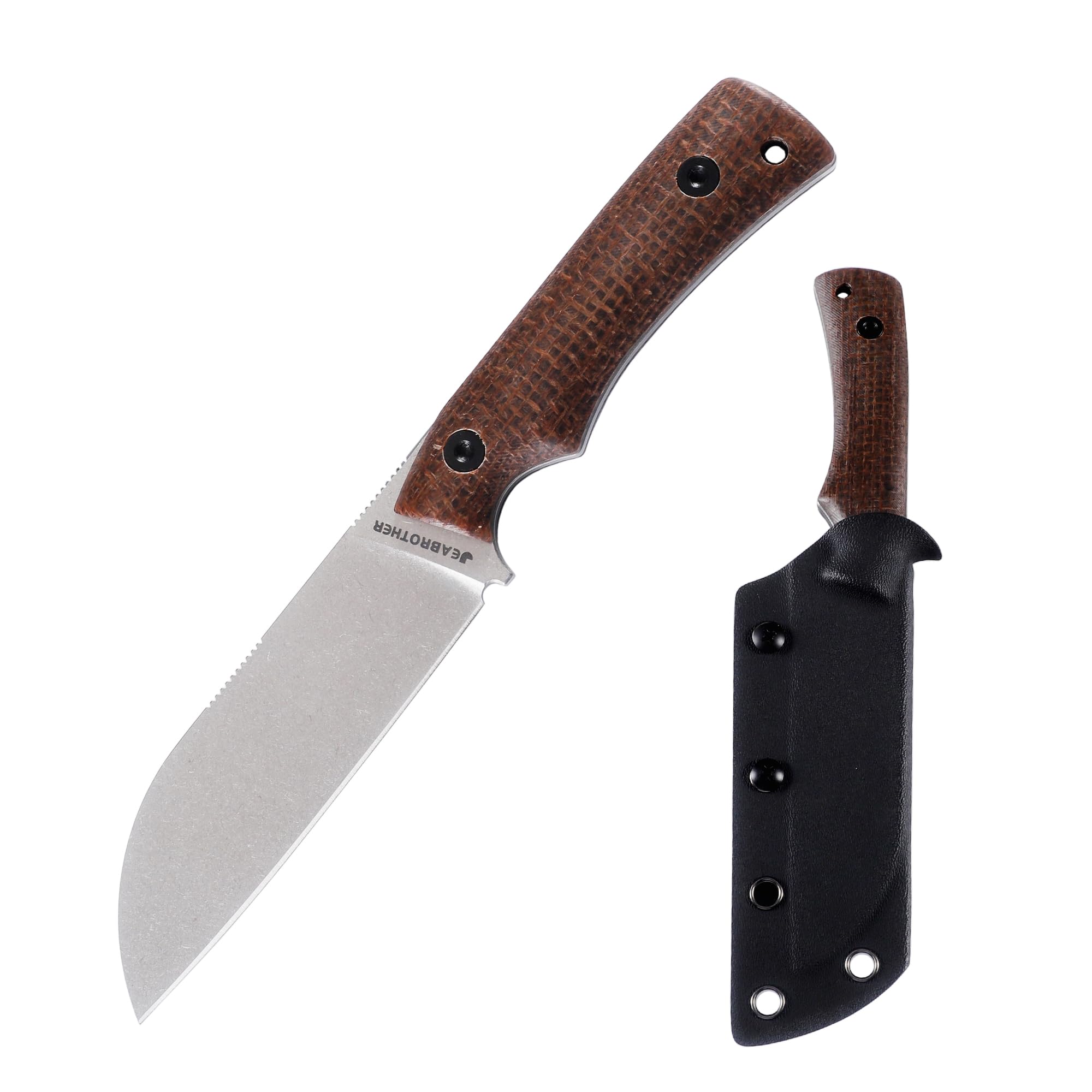 JEABROTHER Robustes Allzweckmesser aus DC53 Stahl mit Micarta Griff für Outdoor-Aktivitäten und Hausgebrauch