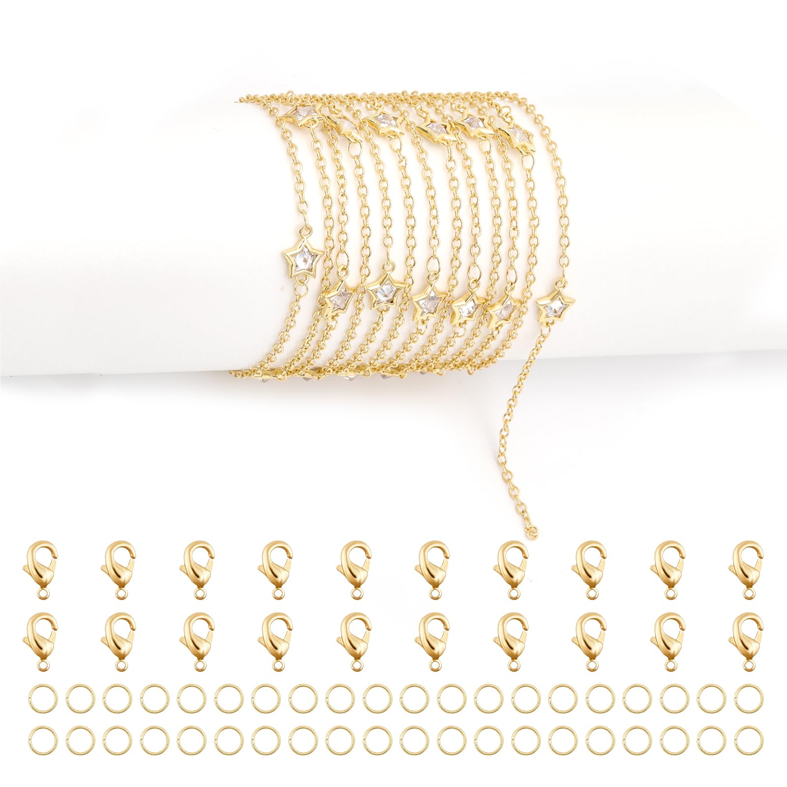 Chaînes à breloques en alliage zinc et strass transparents pour bijoux DIY