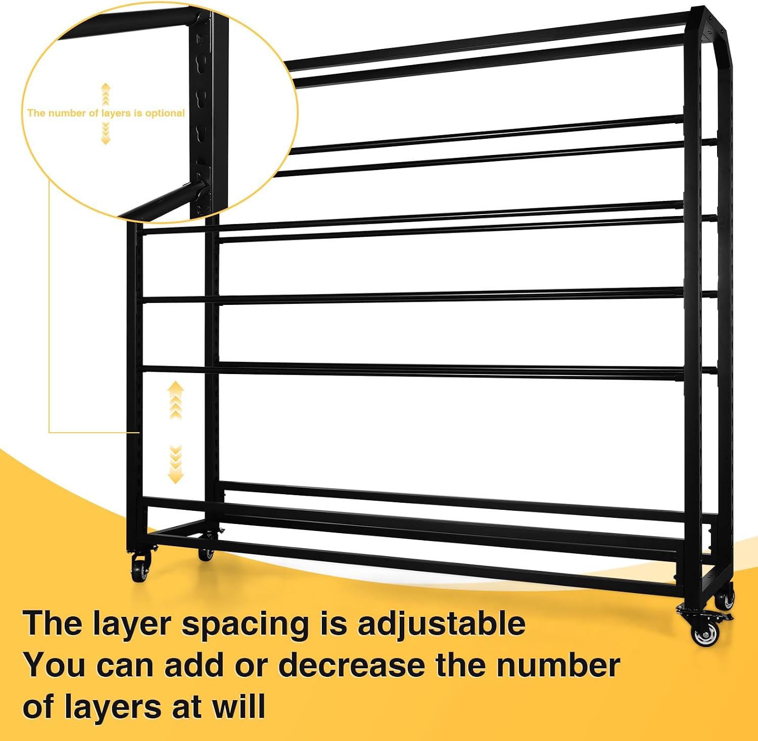 Generic Heavy Duty Textile Fabric Display Rack with Adjustable Hanging Rod Mobile Sample Organizer Holder for Vinyl Roll/Leather Roll/Curtain Studio