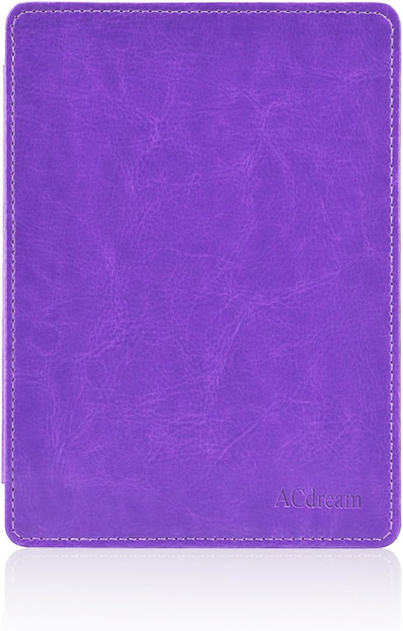 ACdream All-New Kindle 8th Generation 2016 Case, Ultra Slim Premium PU Leather Smart Cover Case for 2016 All-New Kindle 6'' E-Reader with Auto Wake Sleep Feature, Dark Purple