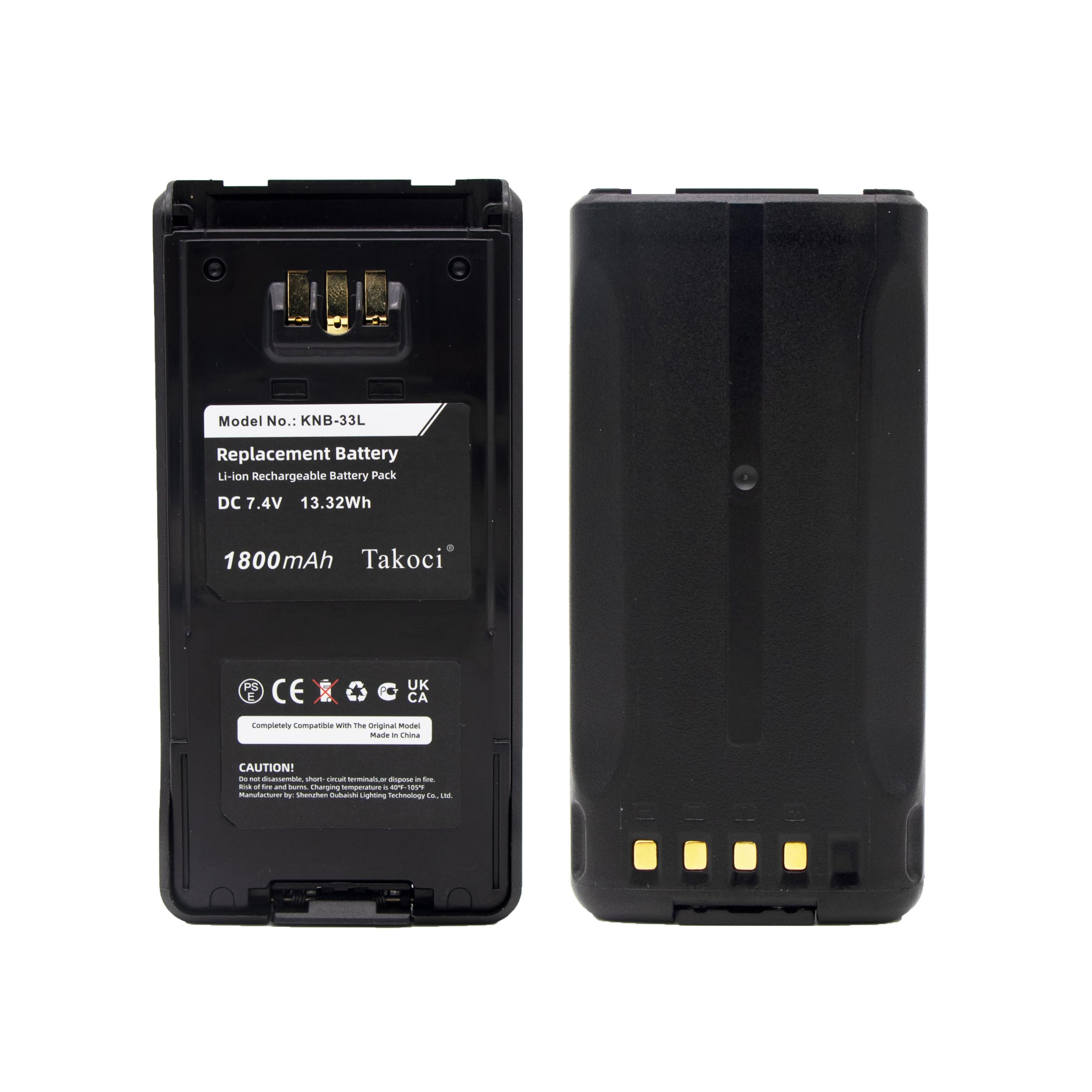 TAKOCI (2Pcs) Replacement Battery for Kenwood KNB-33L KNB-41NC TK-5210 TK-5310 TK-3185 TK-3160 TK-3180K TK-5310GK TK-5310K TK-2180 TK-3180 1800mAh