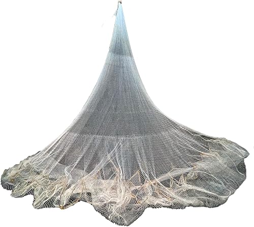 Red de pesca para pesca fácil de lanzar, red de fundición hecha a mano, red de nailon fundido de 8 pies/10 pies/11 pies/13 pies de altura con