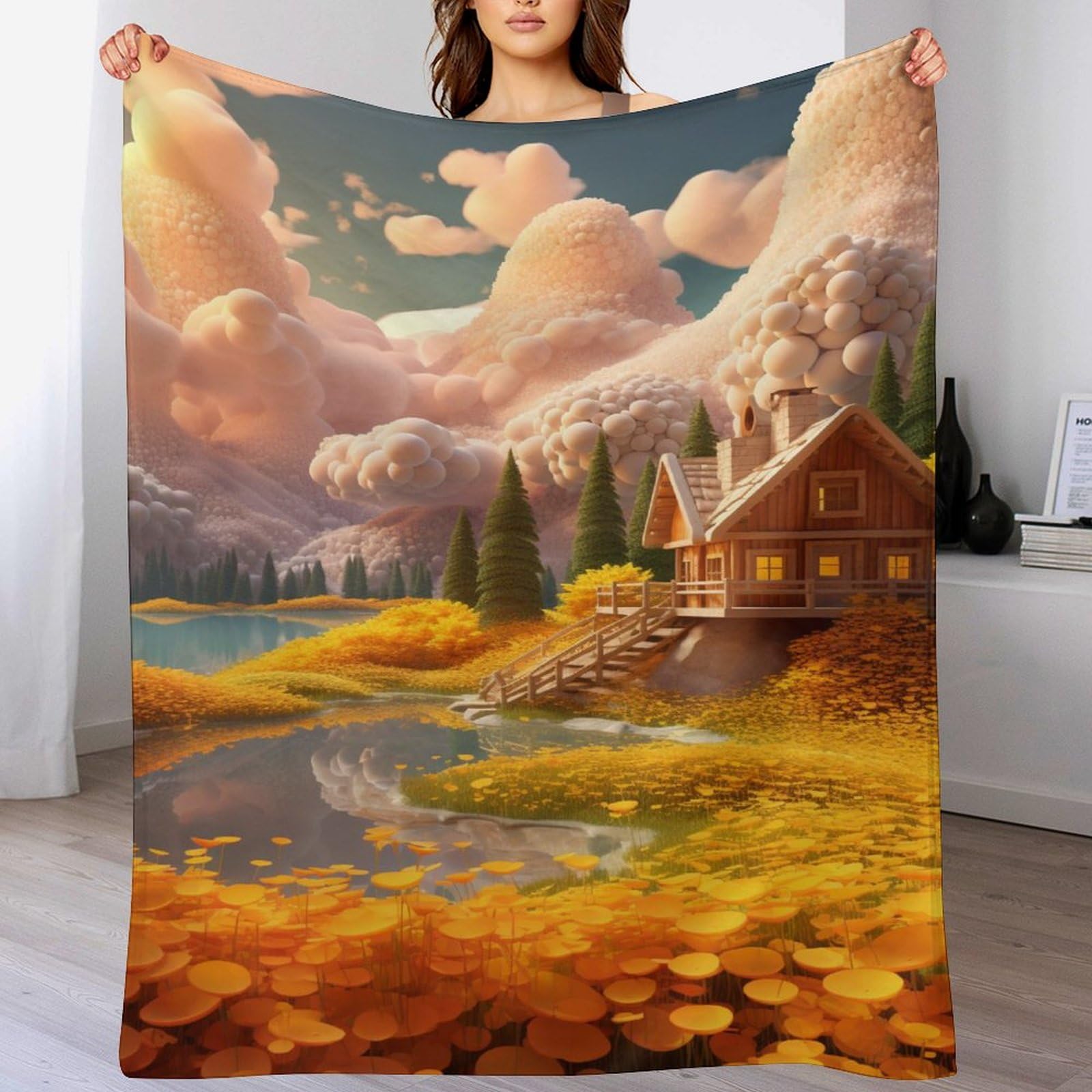 Couverture moelleuse et douce paysage pour vos soirées salon