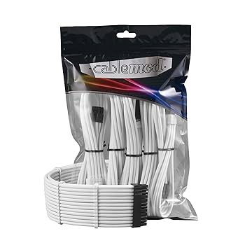 【新品】CableMod 白 スリーブケーブルセット Amazon | CableMod Pro ModMesh Sleeved Cable Extension Kit