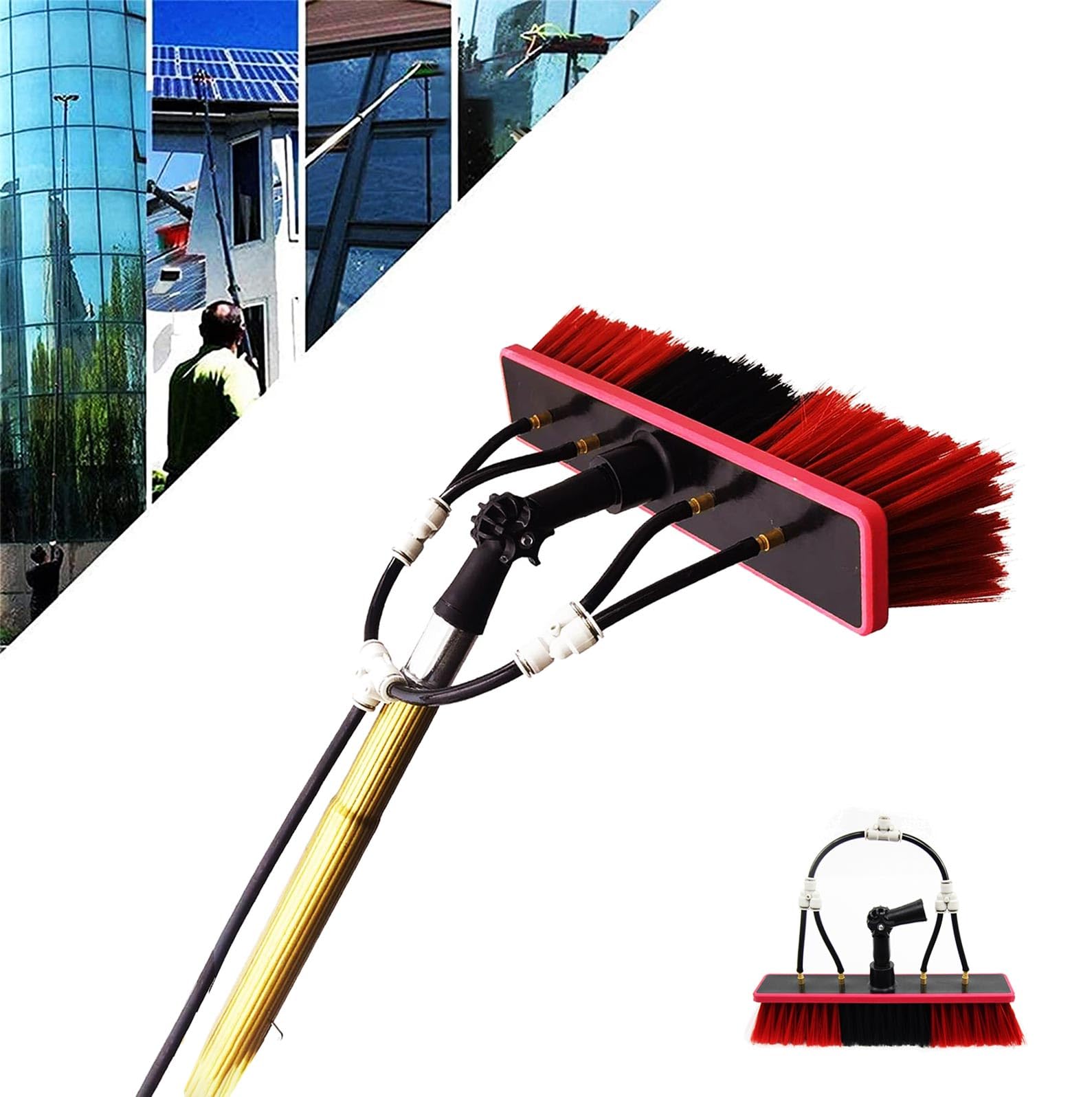 Attrezzo Per Pulizia Vetri Lavavetri Telescopico Manuale Con Manico Estensibile, Per Pulire Finestre Alte E Difficili Da Raggiungere Pulisci Vetri - Foto 10