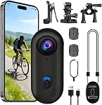 OBEST Action Camera, 4K Mini Thumb Camera, POV Cam with IP68 Waterproof, Magnetic Hands-Free POV Camera for Vlogging, Cycling, Mountaineering and Outdoor Sports(Black)