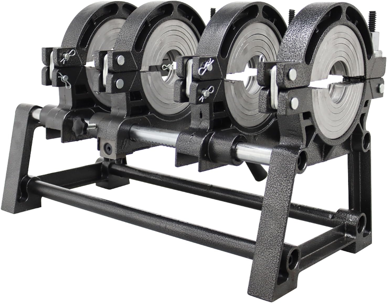Manual Pipe Fusion Welder 2.48"-6.30" (63-160mm) with 4 Clamps Double-Sided Milling Blade Anti-Stick Heating Plate for PE/PP/PB/PVDF/PPR Plastic Pipes 110V High-Efficiency Welding Machine
