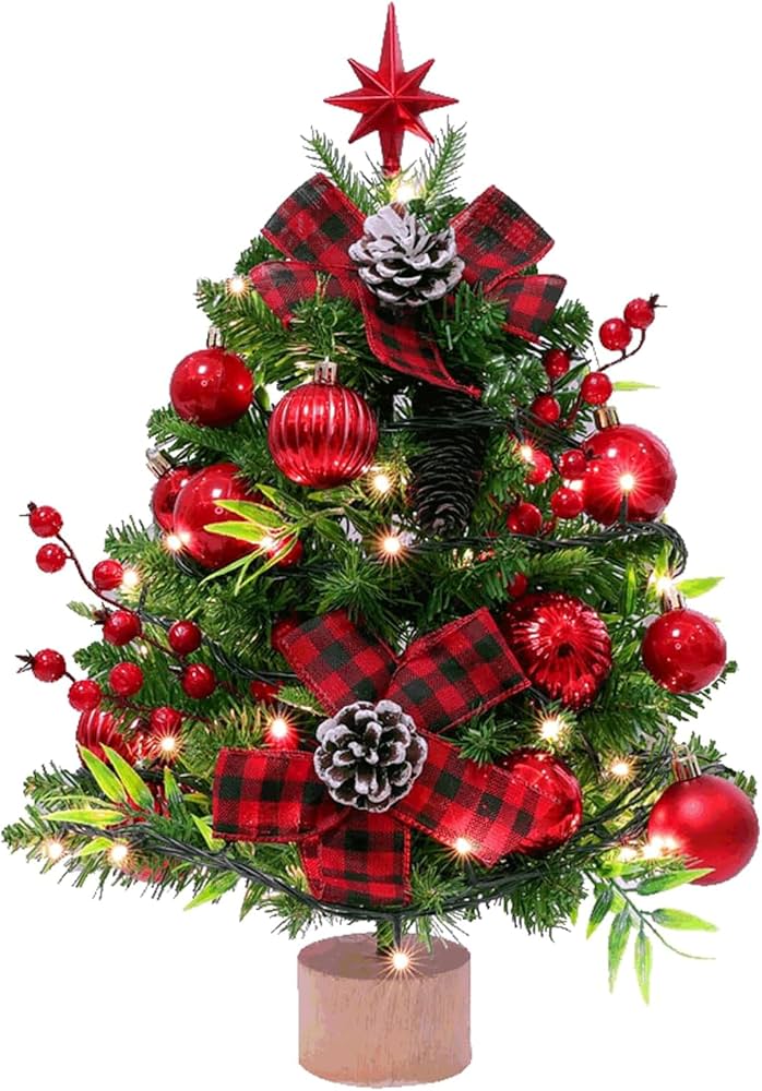 人工クリスマスツリー 赤リボン