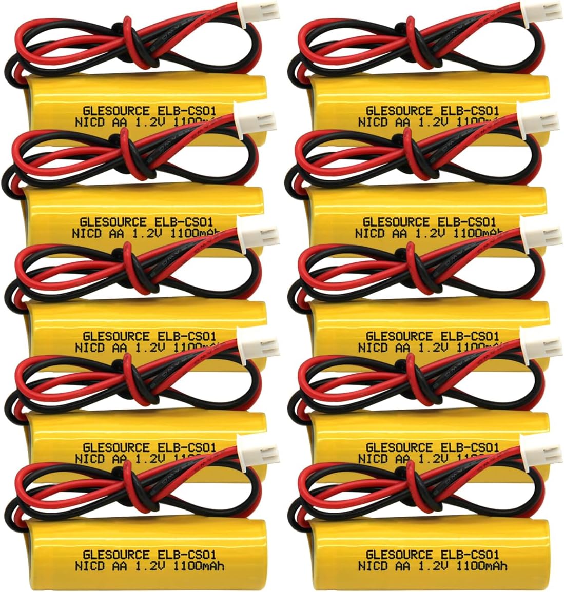 AA 1100mAh 1.2V Emergency Light Battery Compatile for ELB-CS01, EXR EL 122 C4T,Custom 332,Unitech OSA268(10 Pack)