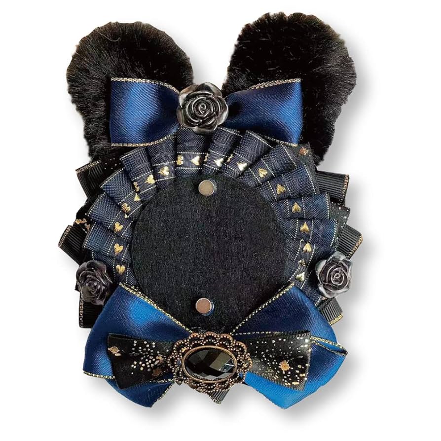 Amazon | うさ耳付きロゼット NV 紺 缶バッジ用 56mm 57mm 58mm