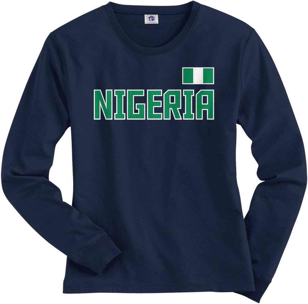 Threadrock Women's Nigeria National Pride Long Sleeve T-Shirt