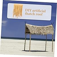 Vista 5 de 4 techos de paja artificiales para decoración de jardín, paneles de paja de simulación, techos de paja resistentes al fuego para paisajismo