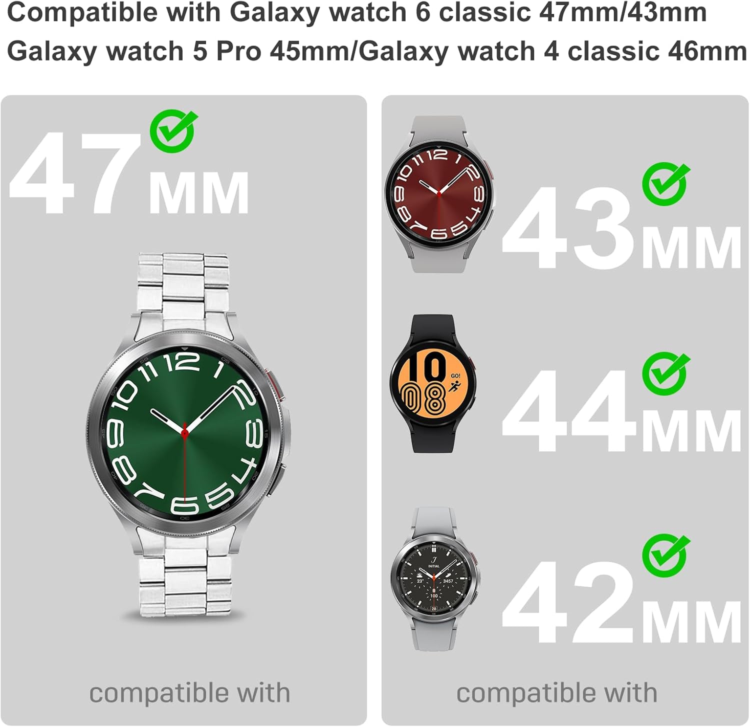 SPGUARD Bracelet Galaxy Watch 6/5/4【No Gap】22 mm de Montre en Acier Inoxydable Band compatible avec Galaxy watch 6 classic 43/47mm,Galaxy Watch 5 pro 45mm,Galaxy Watch 6/5/4 40/44mm, 4 Classic 42/46mm SPGUARD Bracelet Galaxy Watch 6/5/4【No Gap】22 mm de Montre en Acier Inoxydable Band compatible avec Galaxy watch 6 classic 43/47mm,Galaxy Watch 5 pro 45mm,Galaxy Watch 6/5/4 40/44mm, 4 Classic 42/46mm