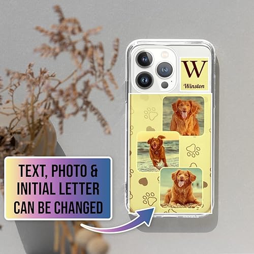 Miniatura 2 de Somlatic Fundas personalizadas para teléfono con monograma, fundas transparentes para fotos de mascotas, para perros, gatos, mamá, papá, compatible
