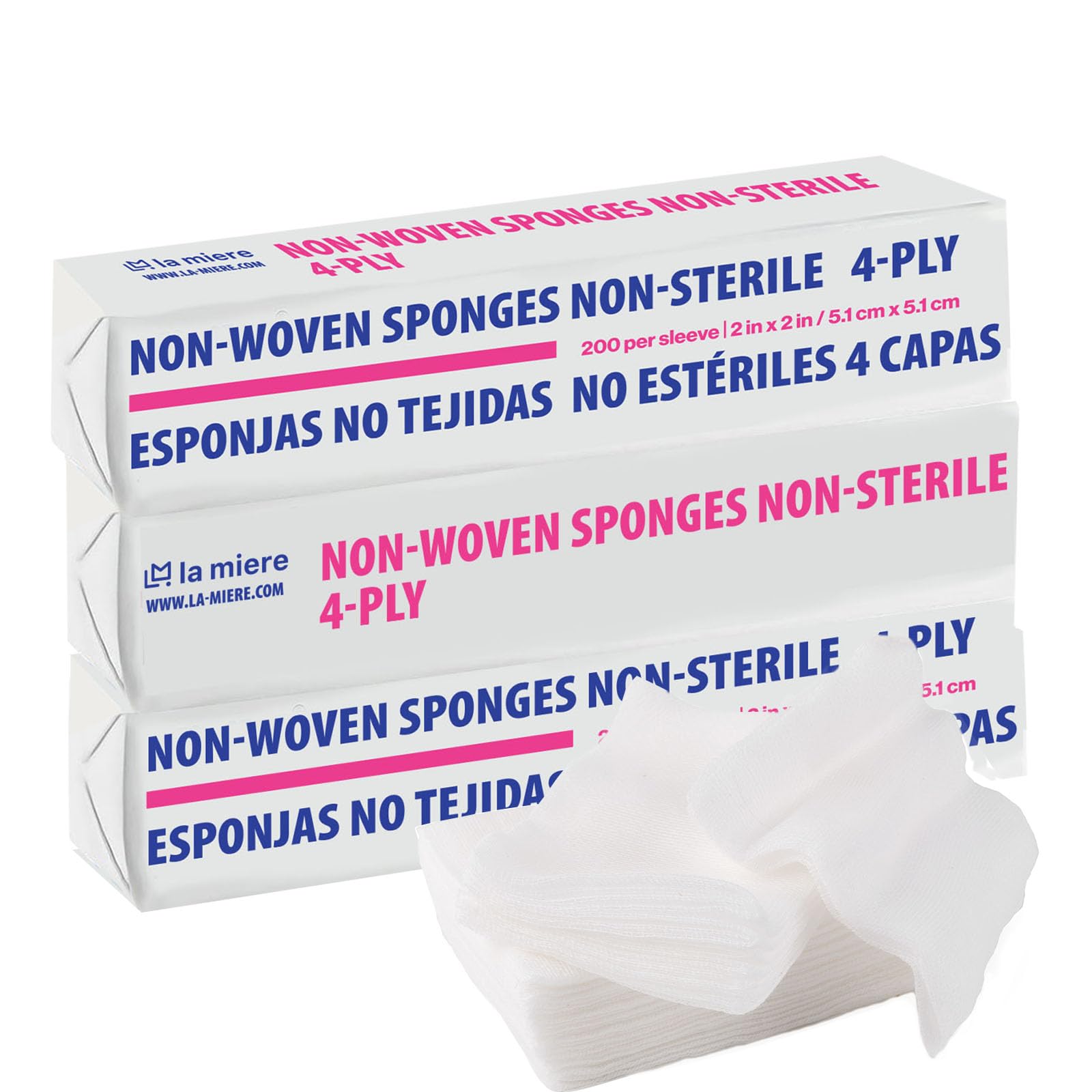 4"x4" 200 Pack Non-Woven Sponges 4-Ply Medical Sponges Non-Sterile — Amazon image 14