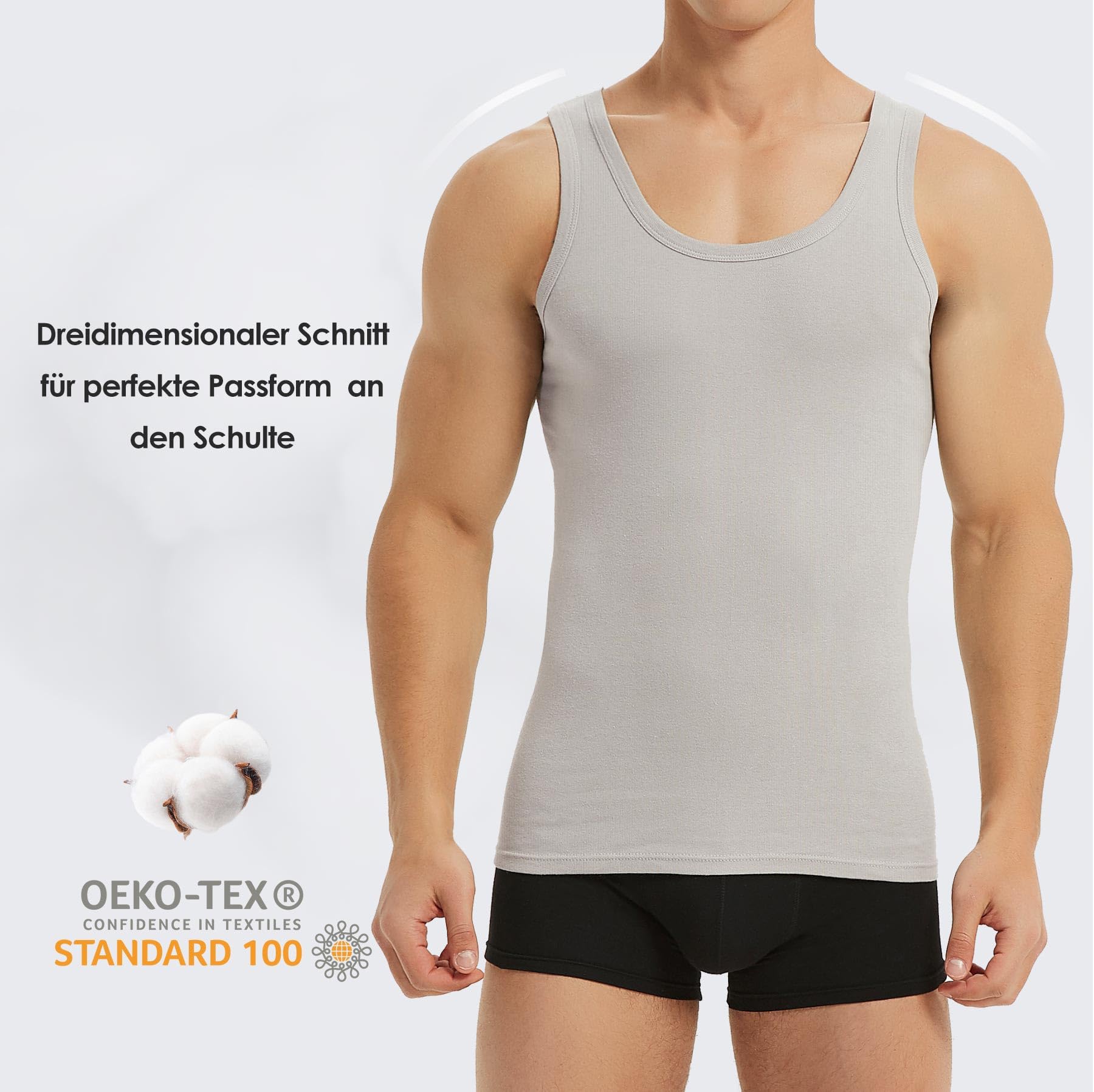 TUUHAW Canottiera Uomo Pacco da 5 100% Cotone Canottiera Colori Multipli e Taglie