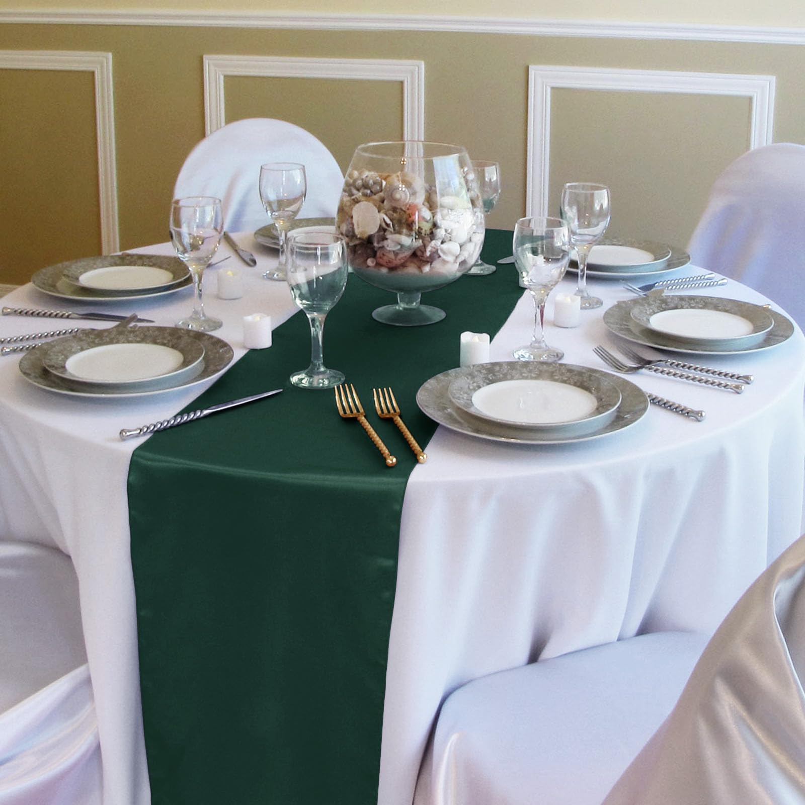 10pcs Satin Table Runner, 12 x 108 Inch,Bright Silk ...