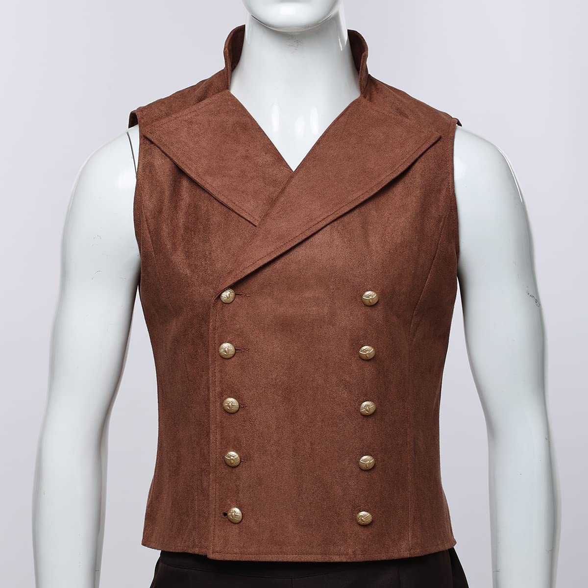 BPURB Chalecos de traje victoriano steampunk con doble botonadura gótica