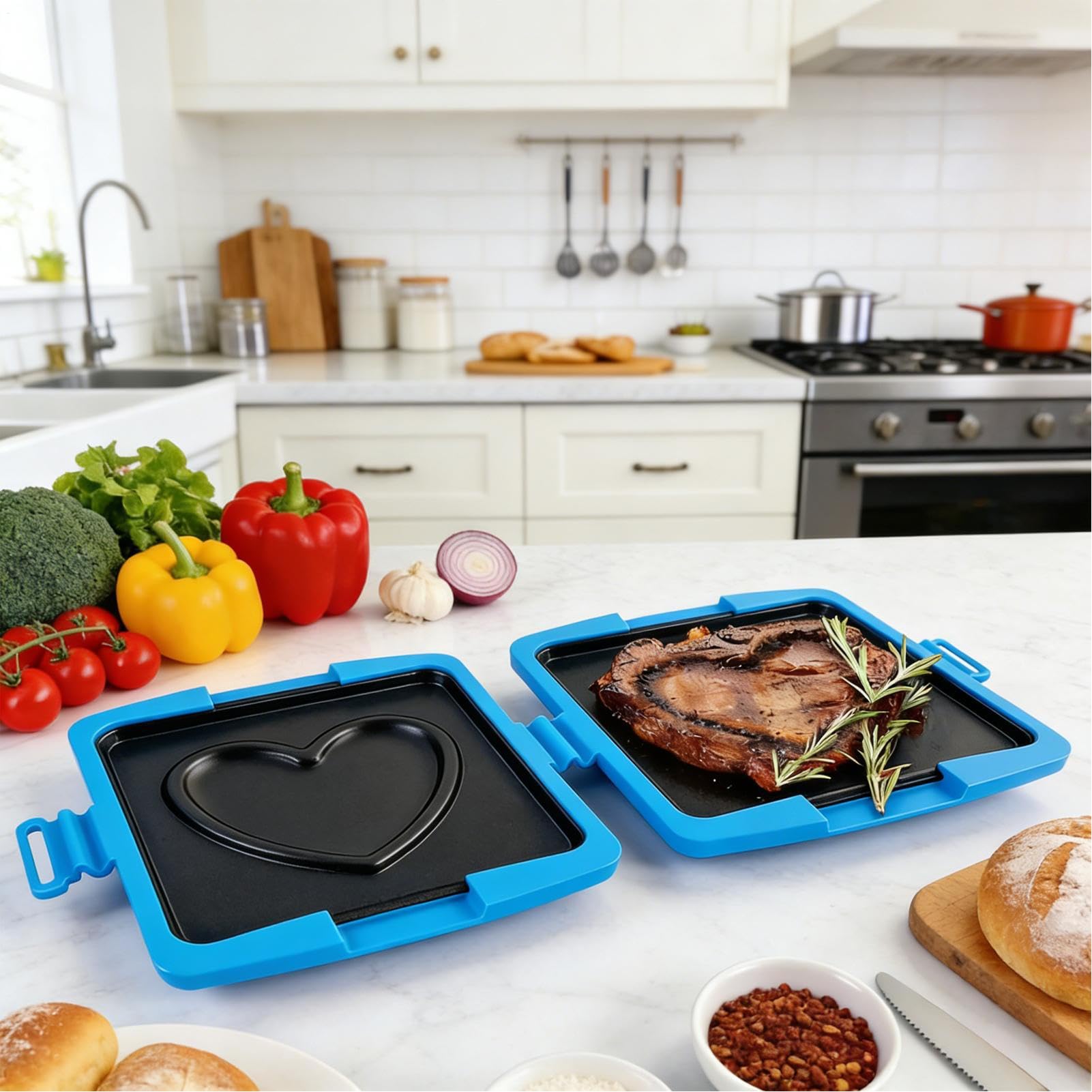 Creatore di per la colazione, padella pieghevole per barbecue, vassoio per forno a microonde | Per viaggiatori, alloggi per studenti, appartamenti in affitto, cucina, ambiente ristorante, donne