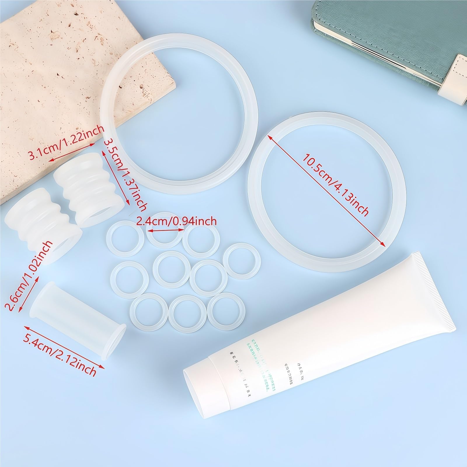 16-teiliges Dichtungsring-Set aus Silikonkautschuk for Softeismaschinen, kompatibel mit VEVOR YKF, Eismaschinen, Silikondichtungsringe, Rohrkomponenten von Softeismaschinen-Armaturen