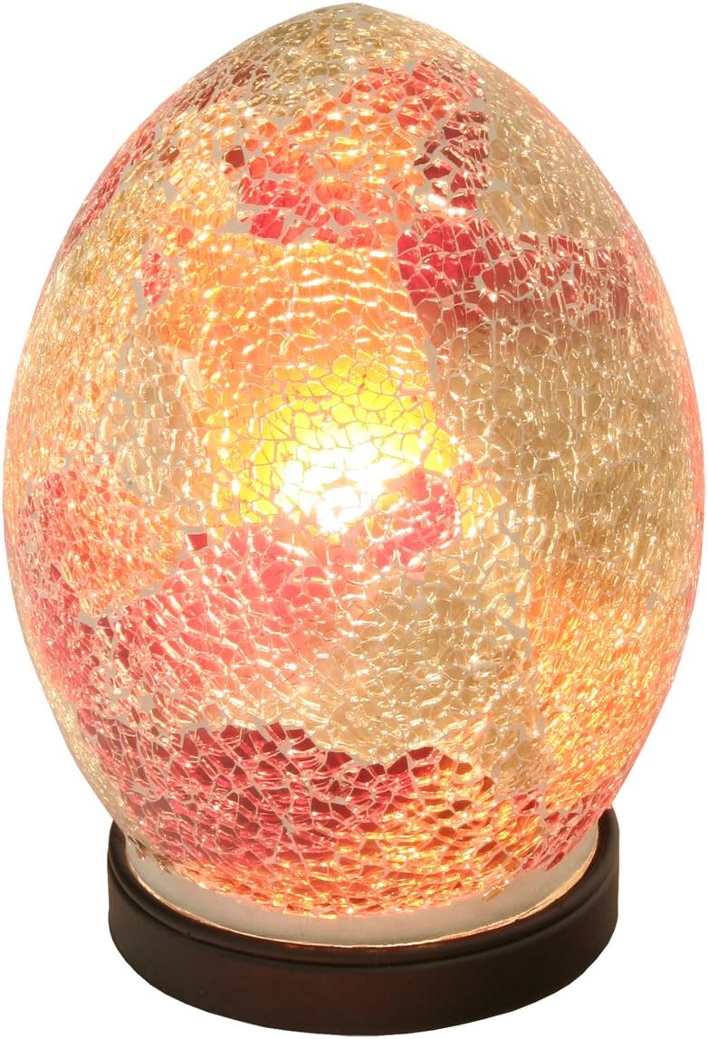 Mosaic Egg Lamp, Glass, Purple/Red, Medium [Energy Class A]