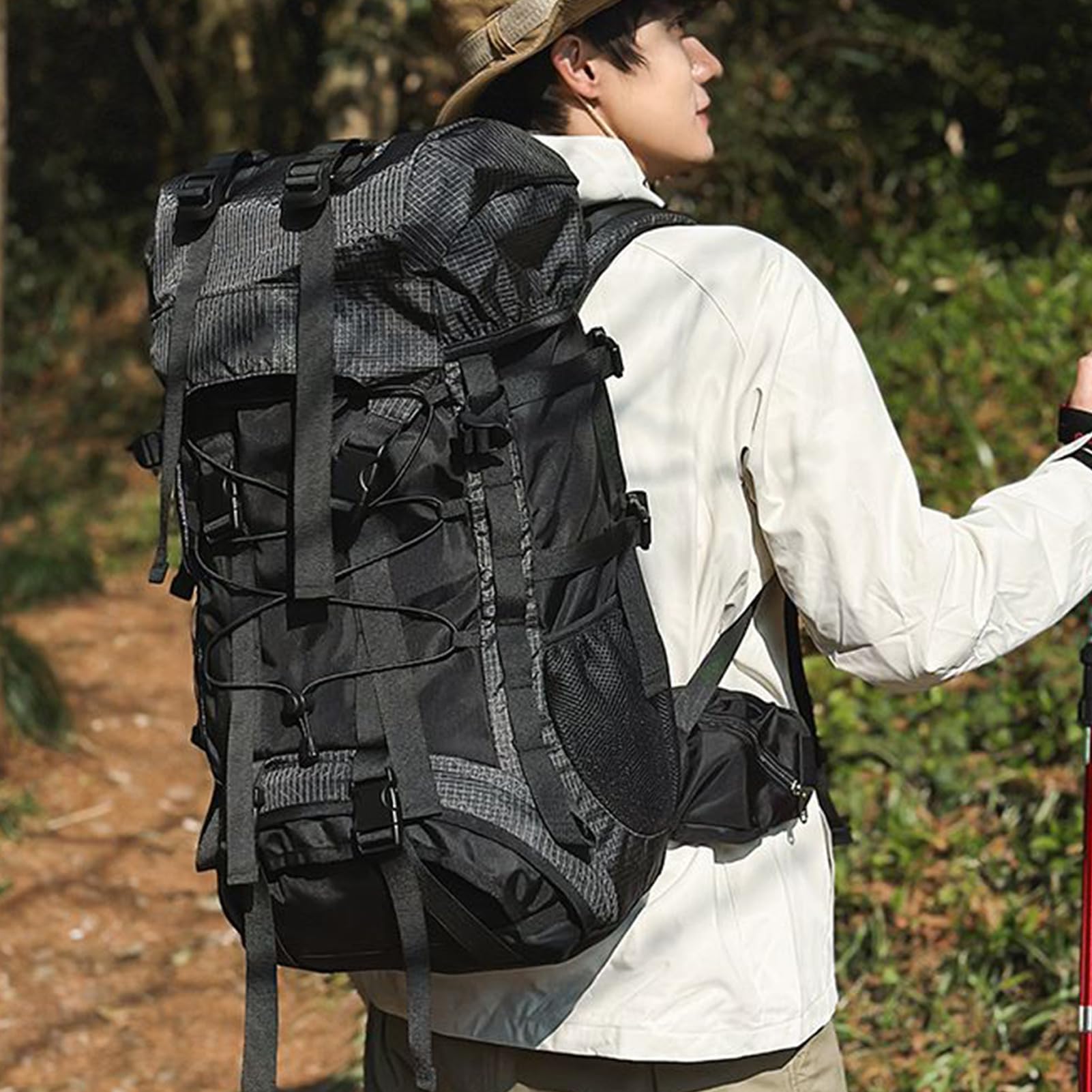 Plecak rowerowy 60L wodoodporny survivalowy męski damski biegacze | Plecak Outdoorowy Turystyczny Na trekking survival sport wyścigi fitness jazda na rowerze dla kobiet i mężczyzn biegaczy